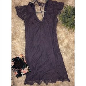 LACE UP- Lavender Lace Dress